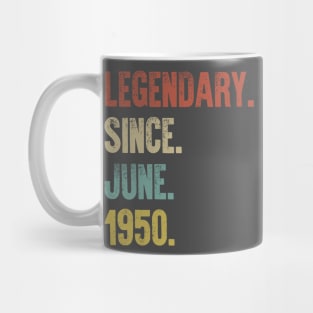 Retro Vintage 70th Birthday Legendary Since June 1950 Mug